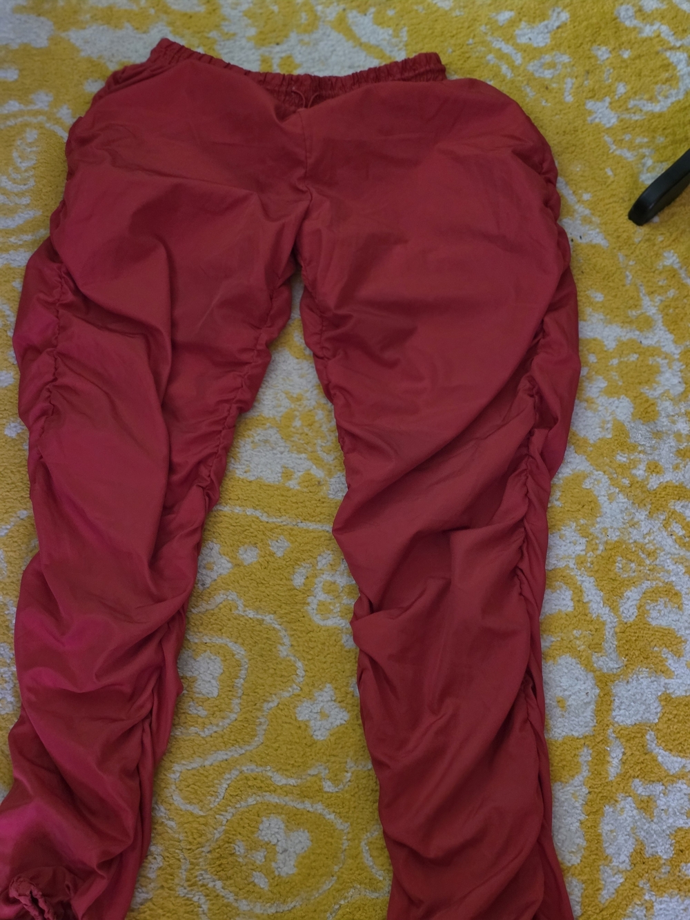 Women’s Red Ruched Track Pants - Unbranded
